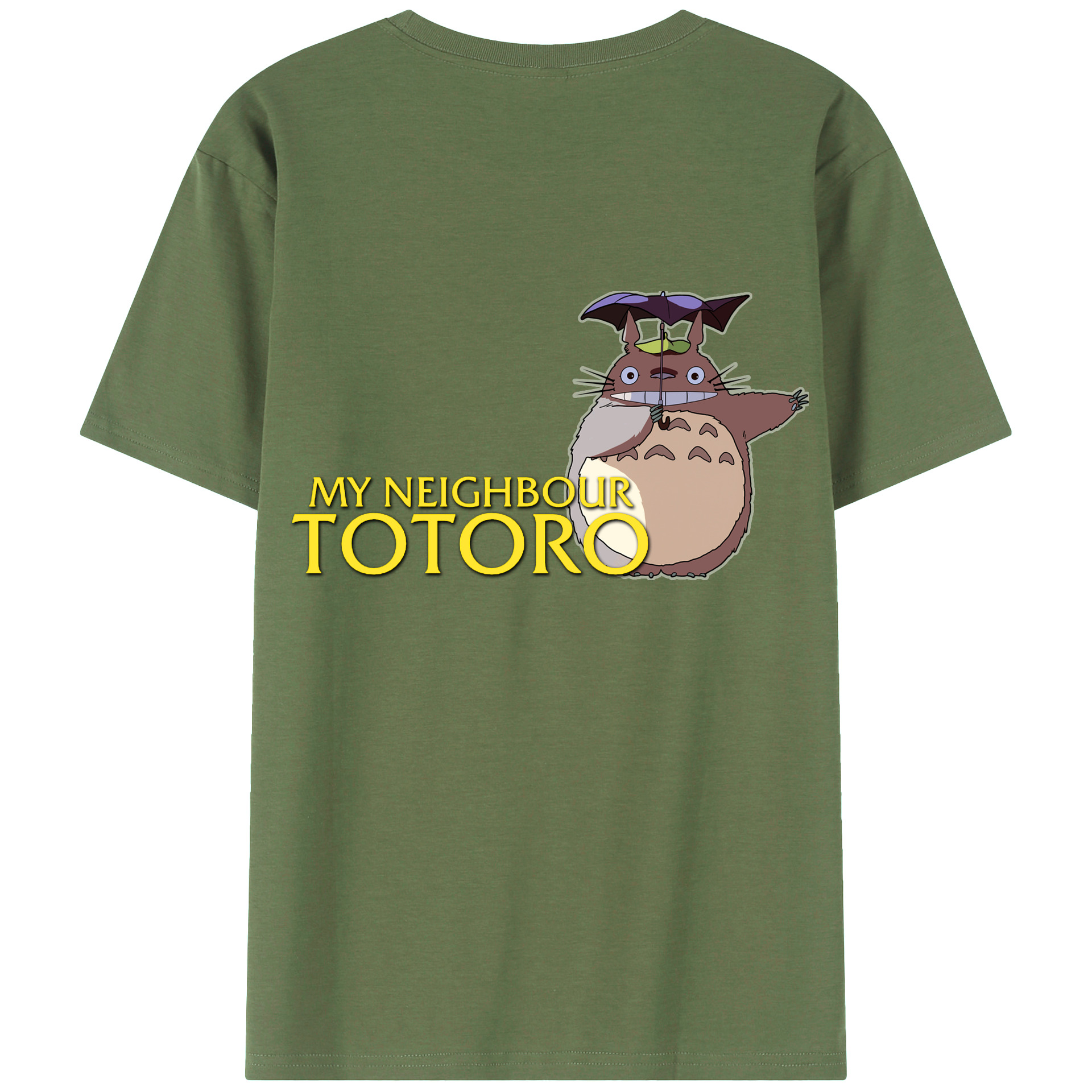 （画像用） となりのトトロ 草壁メイ 草壁サツキ My Neighbor Totoro Satsuki Kusakabe Mei Kusakabe 綿100％ メンズ半袖Tシャツ（バックプリント） 通気性
